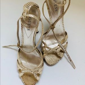 Guess Gold Strappy (4 in) Heels